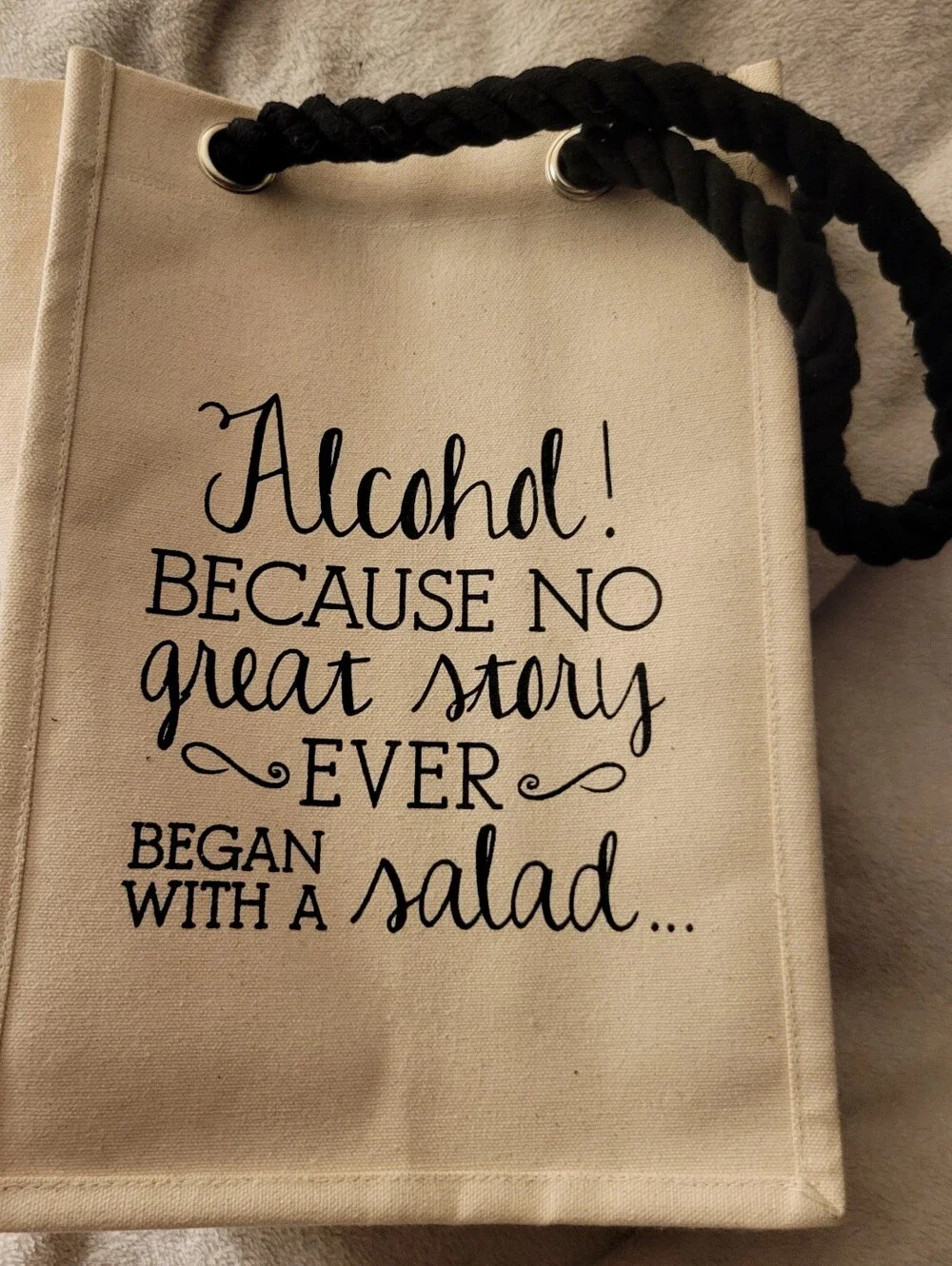 Canvas Wine Tote. Holidays, housewarming parties, gifting